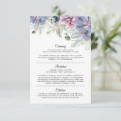 Elegante Succulent Florals Trouwinformatie Informatiekaartje (Staand voorkant)