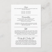 Elegante Succulent Florals Trouwinformatie Informatiekaartje (Achterkant)