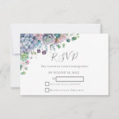 Elegante Succulent Waterverf Greenery Wedding RSVP (Voorkant)