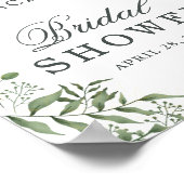 Elegante Succulente Eucalyptus Bladeren bruidsfees Poster (Hoek)