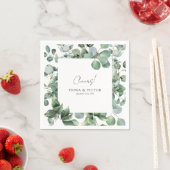 Elegante Succulente Eucalyptus Groene Huwelijk Servet (Insitu)