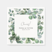 Elegante Succulente Eucalyptus Groene Huwelijk Servet (Voorkant)