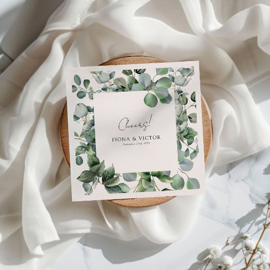 Elegante Succulente Eucalyptus Groene Huwelijk Servet