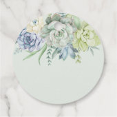 Elegante Succulente Groene Bruidsborrel Bedankt Bedankjes Labels (Achterkant)