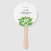 Elegante Succulente Huwelijksprogramma Waier Handwaaier (Voorkant)