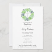 Elegante Succulente Kruisdoop Religieus Kaart (Voorkant)