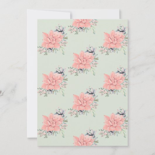 Elegante Succulente Waterverf Botanische Groene Pe Kaart (Achterkant)