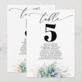 Elegante Succulenten Tafelnummer Zitkaart (Voorkant / Achterkant)