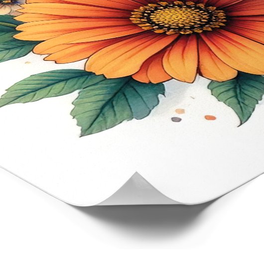 Elegante suikerschedel met bloemen poster (Hoek)