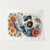 Elegante suikerschedel met bloemen wandkleed (Voorkant (horizontaal))
