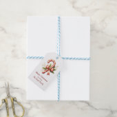 Elegante Suikerstok met Rode Strik Kerstmis Cadeaulabel (Met Touw)