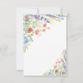 Elegante Summer Meadow Wildflowers Wedding Bedankkaart (Achterkant)
