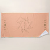 Elegante Sun Moon Sinaasappel Honeymoon Beach Hand Strandlaken (Voorkant)