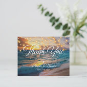 Elegante Sunset Beach Lights Zomer Dank u Briefkaart (Staand voorkant)
