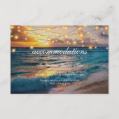 Elegante Sunset Beach Zomer Bruiloft Accommodaties Informatiekaartje (Voorkant)
