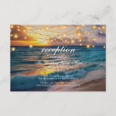 Elegante Sunset Beach Zomer Bruiloft Receptie Kaar Informatiekaartje (Voorkant)