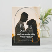 Elegante Sunset Golden Custom Photo Wedding Kaart (Staand voorkant)