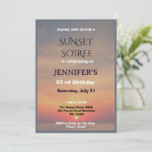 Elegante Sunset Sky Soiree Verjaardag Kaart (Staand voorkant)