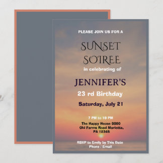 Elegante Sunset Sky Soiree Verjaardag  Kaart