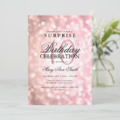 Elegante SURPRISE 40th Birthday Roos Gold Lights Kaart (Staand voorkant)