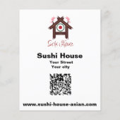 Elegante Sushi Restaurant Aangepaste foto Flyer (Achterkant)