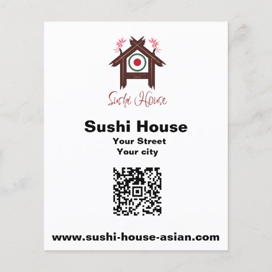 Elegante Sushi Restaurant Aangepaste foto Flyer (Achterkant)