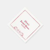 Elegante Swan Crimson Red Hand getrokken Vrijgezel Servet (Hoek)