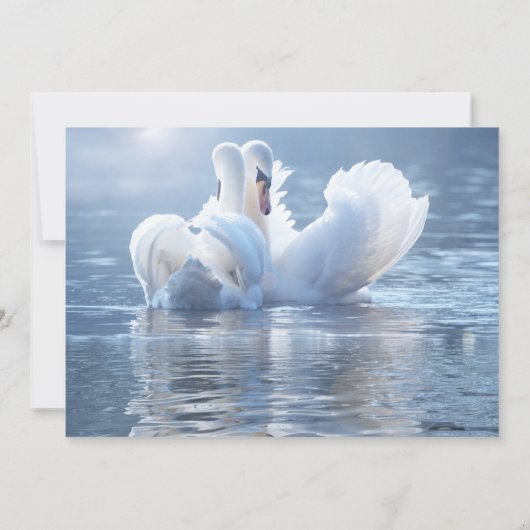 Elegante Swan Lake bruids douche uitnodiging (Achterkant)