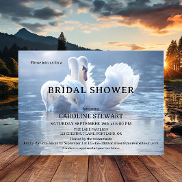 Elegante Swan Lake bruids douche uitnodiging