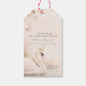 Elegante Swan Lake Verjaardag Cadeaulabel (Voorkant)