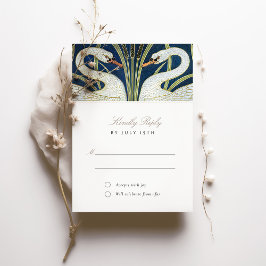 Elegante Swan RSVP uitnodiging voor bruiloft
