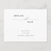 Elegante Swash Bruiloft Bewaar de Datum Aankondigi Briefkaart (Voorkant)