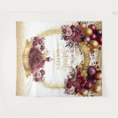 Elegante Sweet 16 achtergrond Bourgondische jurk b Wandkleed (Voorkant (horizontaal))