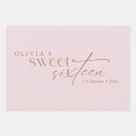 Elegante Sweet 16 Roze Roze Verjaardag Inpakpapier Vel