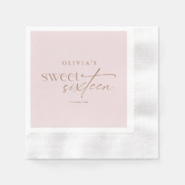 Elegante Sweet 16 Roze Roze Verjaardag Servet