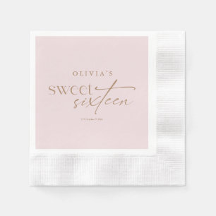 Elegante Sweet 16 Roze Roze Verjaardag Servet
