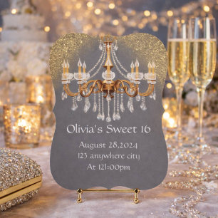 ELEGANTE SWEET 16 VERJAARDAGSUITNODIGING KAART