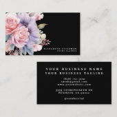 Elegante Sweet Flowers Zwarte Visitekaartjes (Voorkant / Achterkant)