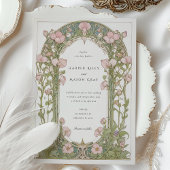 Elegante Sweet Pea Art Nouveau bruiloft Kaart