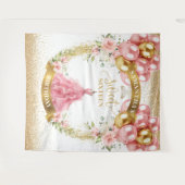 Elegante Sweet Sixteen Party Banner Blush Gold Chi Wandkleed (Voorkant (horizontaal))