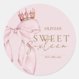Elegante Sweet Sixteen Verjaardag Ronde Sticker