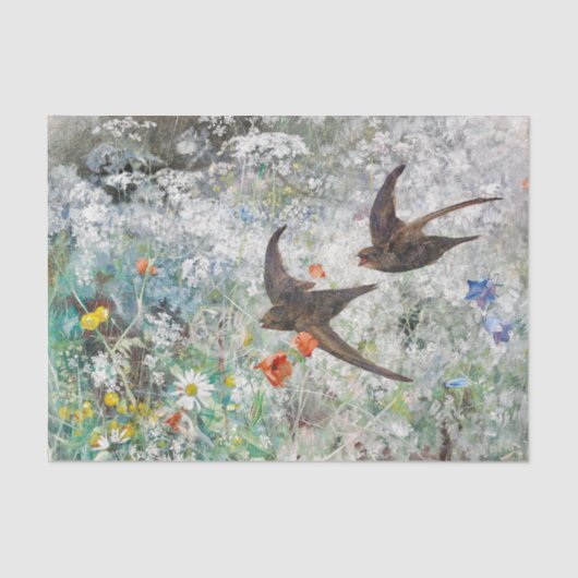 Elegante Swifts Spring Flight Decoupage Tissuepapier (Voorkant)