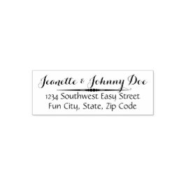 Elegante Swirl Custom Bruiloft of Adresstempel Zelfinktende Stempel