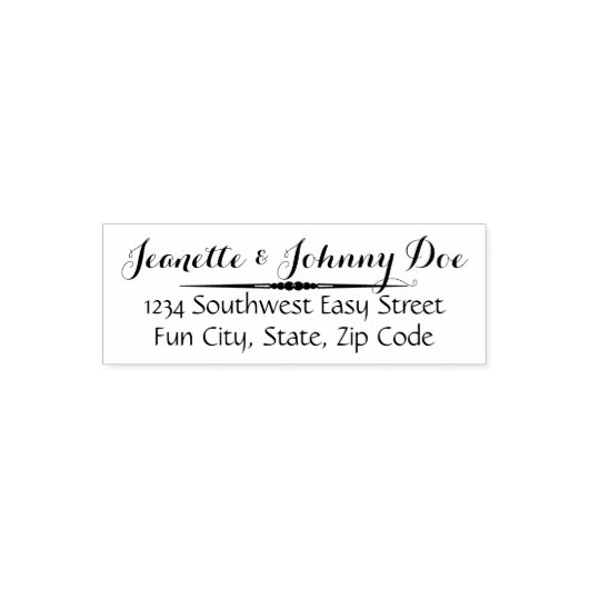Elegante Swirl Custom Bruiloft of Adresstempel Zelfinktende Stempel (Design)