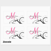 Elegante Swirl Monogram Bruiloft Wijn Labels (Vel)