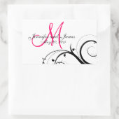Elegante Swirl Monogram Bruiloft Wijn Labels (Tas)