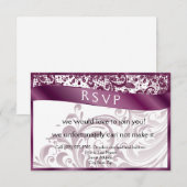 Elegante Swirl RSVP-kaart 3,5x5 RSVP Kaartje (Voorkant / Achterkant)