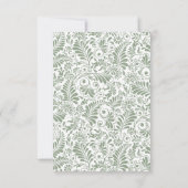 Elegante Swirl Sage Green Floral Wedding Bedankkaart (Achterkant)