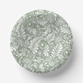 Elegante  Swirl Sage Green Floral Wedding Papieren Kommen