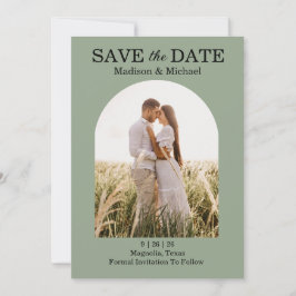Elegante  Swirl Sage Green Floral Wedding Save The Date